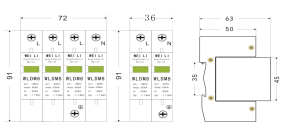 三级模块式电源电涌保护器WLDM8-40KA